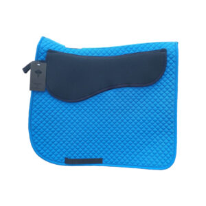 Equest cotton classic trykfordelende sadelunderlag korrektionsunderlag med indlæg i blå